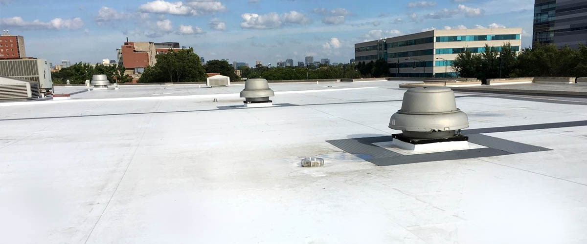 TPO Flat roofing on Chicago Lighthouse