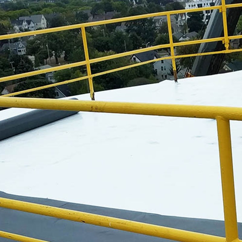 TPO commercial roof replacement in Milwaukee